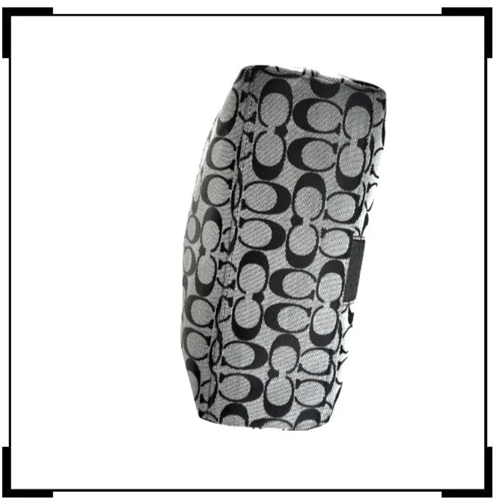 Coach‎ Signature Gallery Tote Black White Jacquard Patent Leather Shoulder Bag